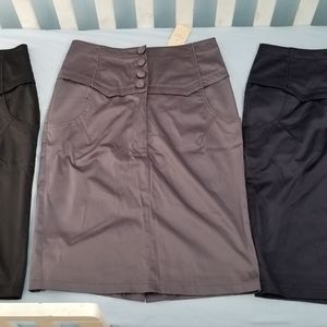 3 New Forever 21 Satin Pencil Office Work Skirts M